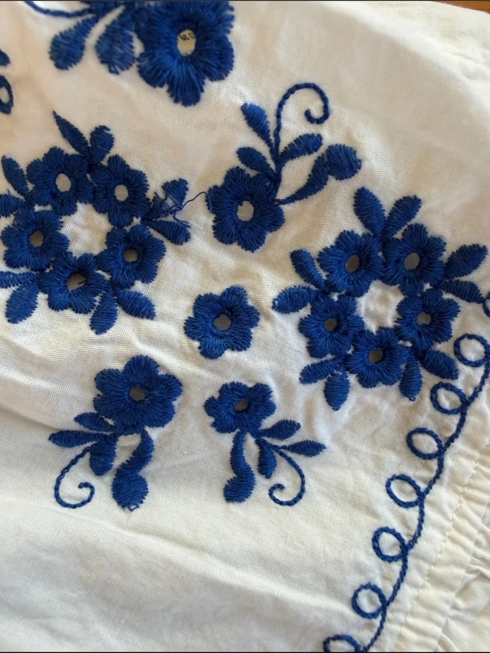 New By Anthropologie Puff-Sleeve Embroidered Babydoll Top Size S